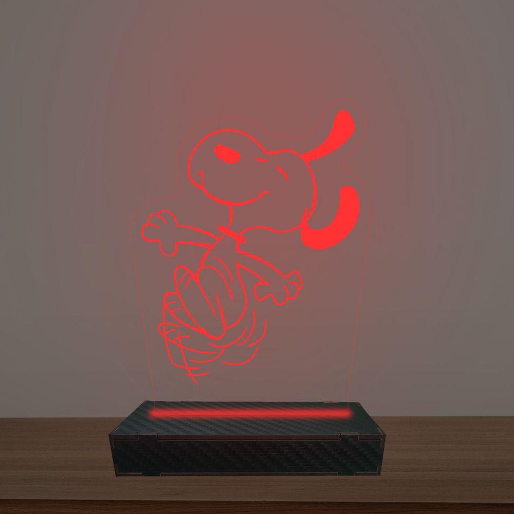 Luminária Led 3d Snoopy Abajur Luxo