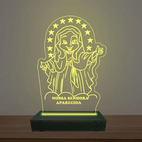 Luminária Led 3d Nossa Senhora Aparecida Abajur Luxo