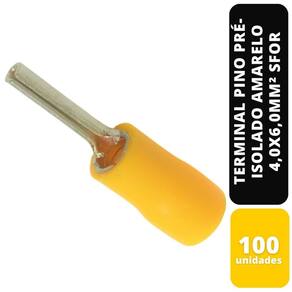 KIT C/100 TERMINAL PINO PRÉ-ISOLADO AM 4,0x6,0MM² SFOR