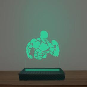 Luminária Led 3d Homem Musculoso Abajur Luxo