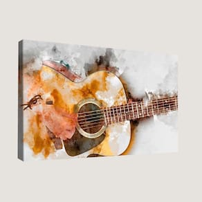 Quadro Arte Violão Aquarela Br Artes Médio 84x54