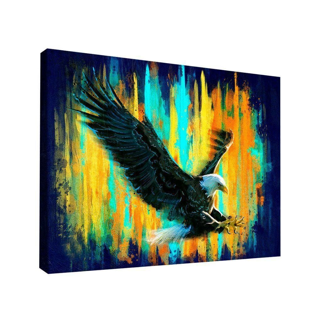 Quadro águia No Azul Br Artes Médio 84x54