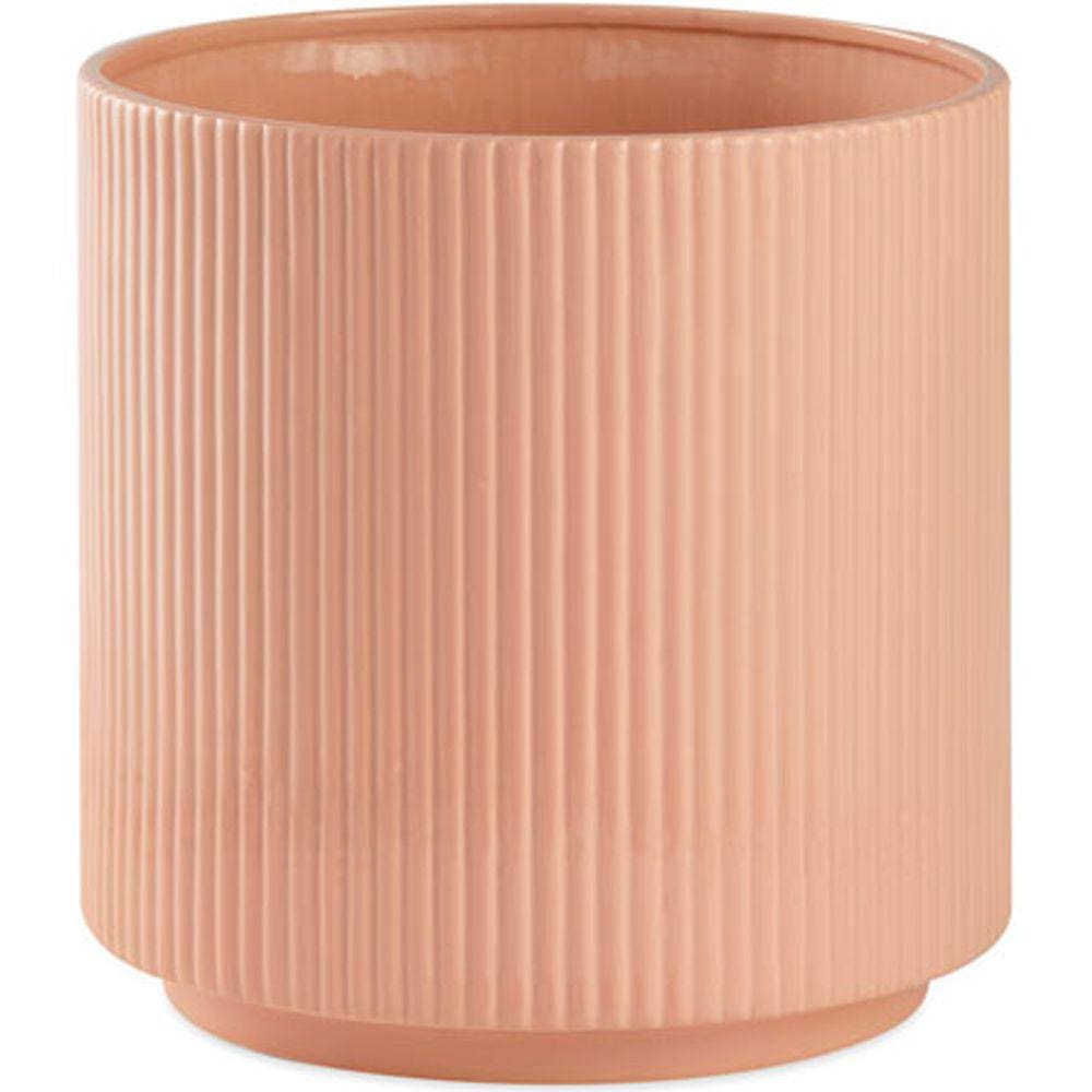 Cachepot em cerâmica rosa 24x24 cm