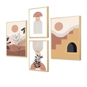 Kit 4 Quadros Gratidão Paisagens Paspatur Minimalista