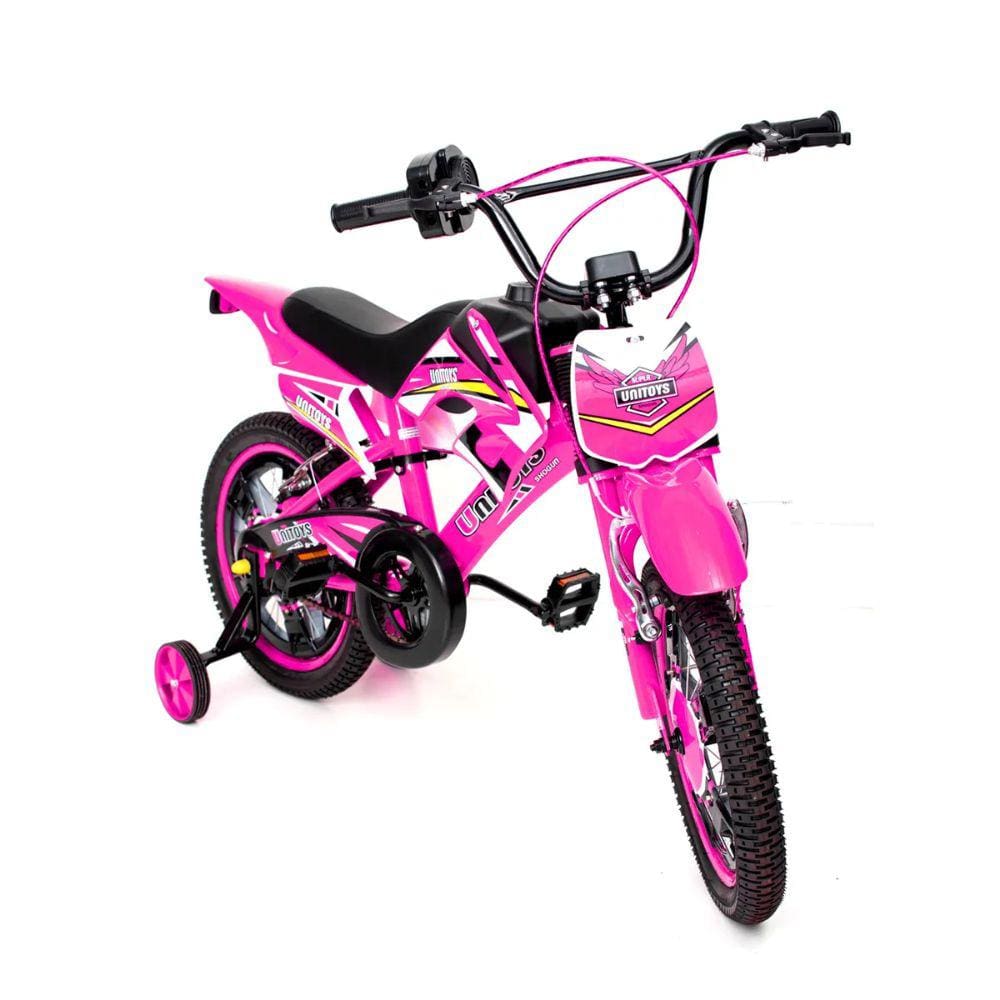 Bike Moto Cross Bicicleta infantil Unitoys Moto Cross aro 16 freios v-brakes com rodas de treinamento Uni Toys