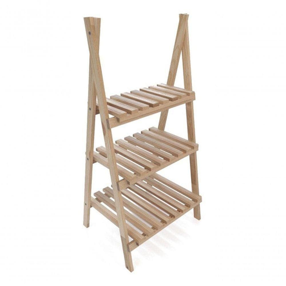 Organizador Moderno 3 Níveis Vazado Madeira Natural Botas