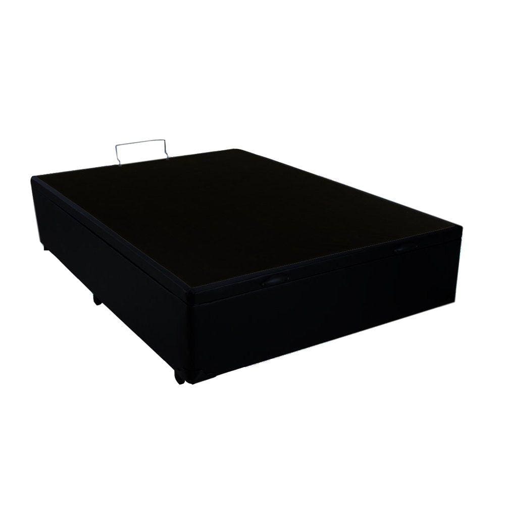 Base Box Baú Casal Sintético Preto - 39x138x188 Lord