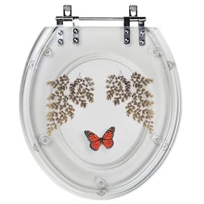 Tampa de Vaso Acrílico Transparente com Borboleta Vermelha