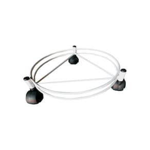 Suporte De Botijao E Vaso Epoxi Branco Com Rodizio - Cor: Branco