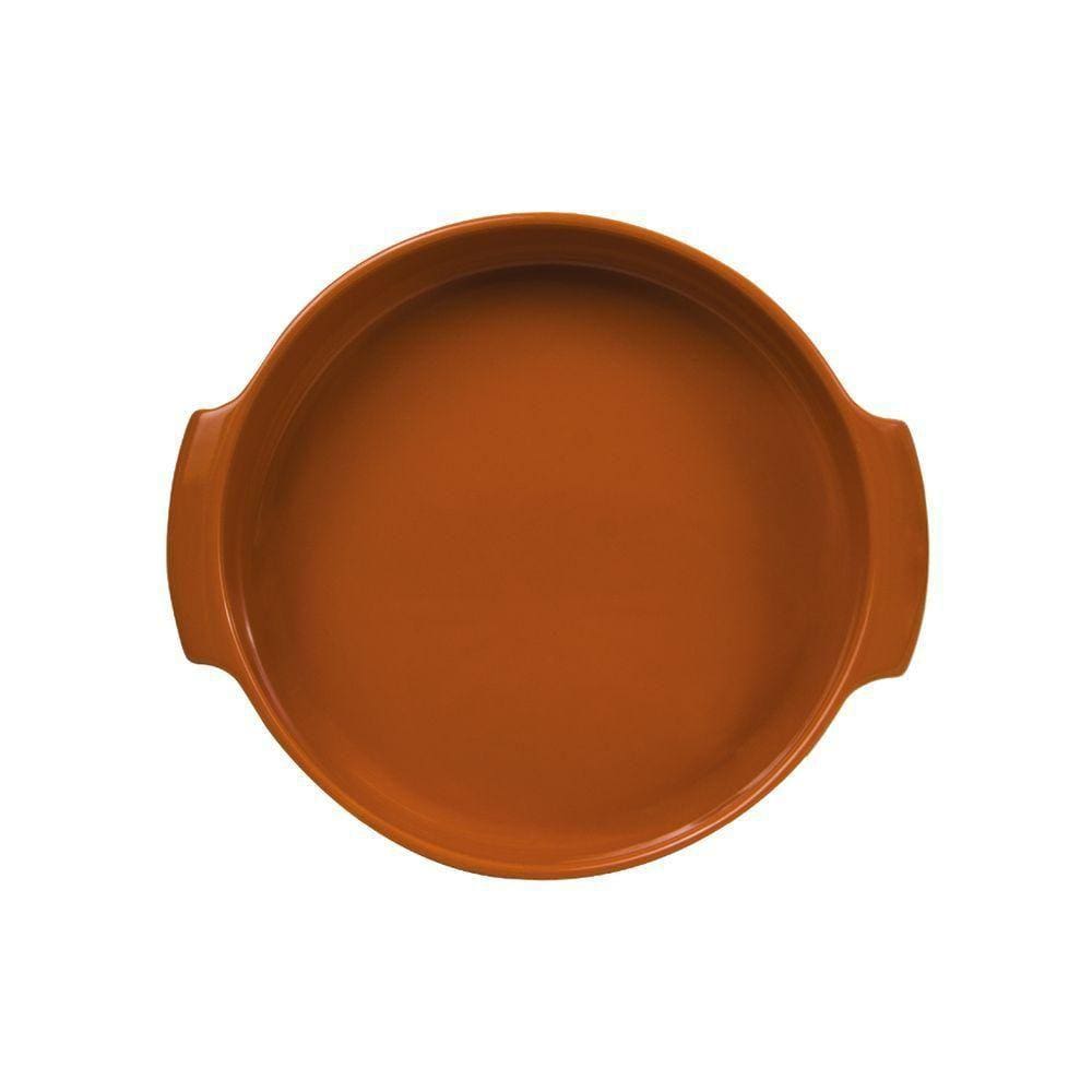 Travessa Redonda Em Porcelana Assar E Servir 25x5cm Germer Laranja