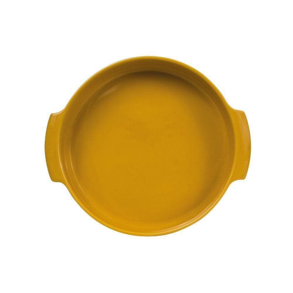 Travessa Redonda Em Porcelana Assar E Servir 25x5cm Germer Amarelo