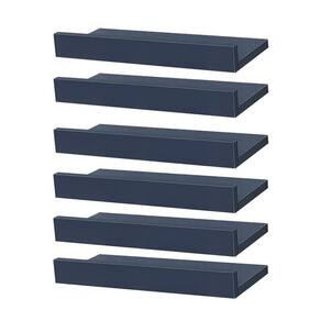 Kit 6 Prateleiras Porta Quadros 40 x 15cm azul Suporte Invisível