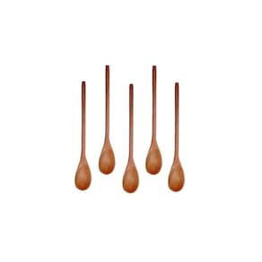 Kit 5 Peças Colher De Pau Madeira Modelos Mingau 27 Cm