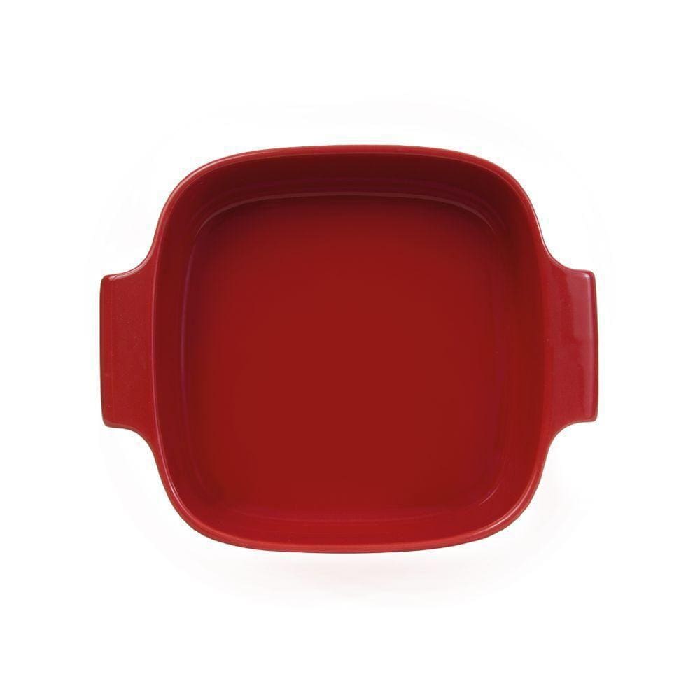 Travessa Quadrada Em Porcelana Assar E Servir 21x21cm Germer Vermelho