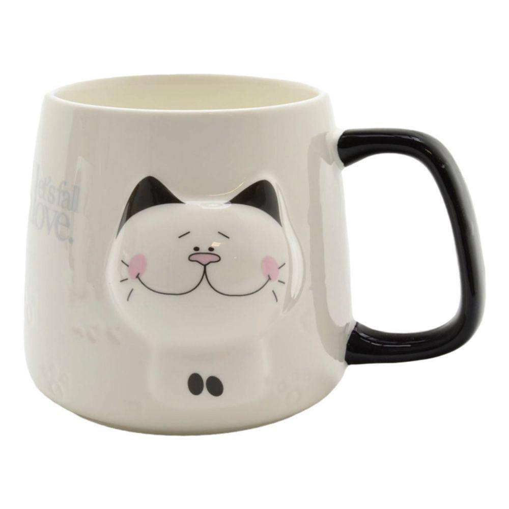 Caneca Gato Preto Decoração Cerâmica Gatinho Fofinho Pet