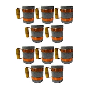 Kit 10 Canecas Alça De Cobre Pedra Sabão Chopp Cerveja 350ml