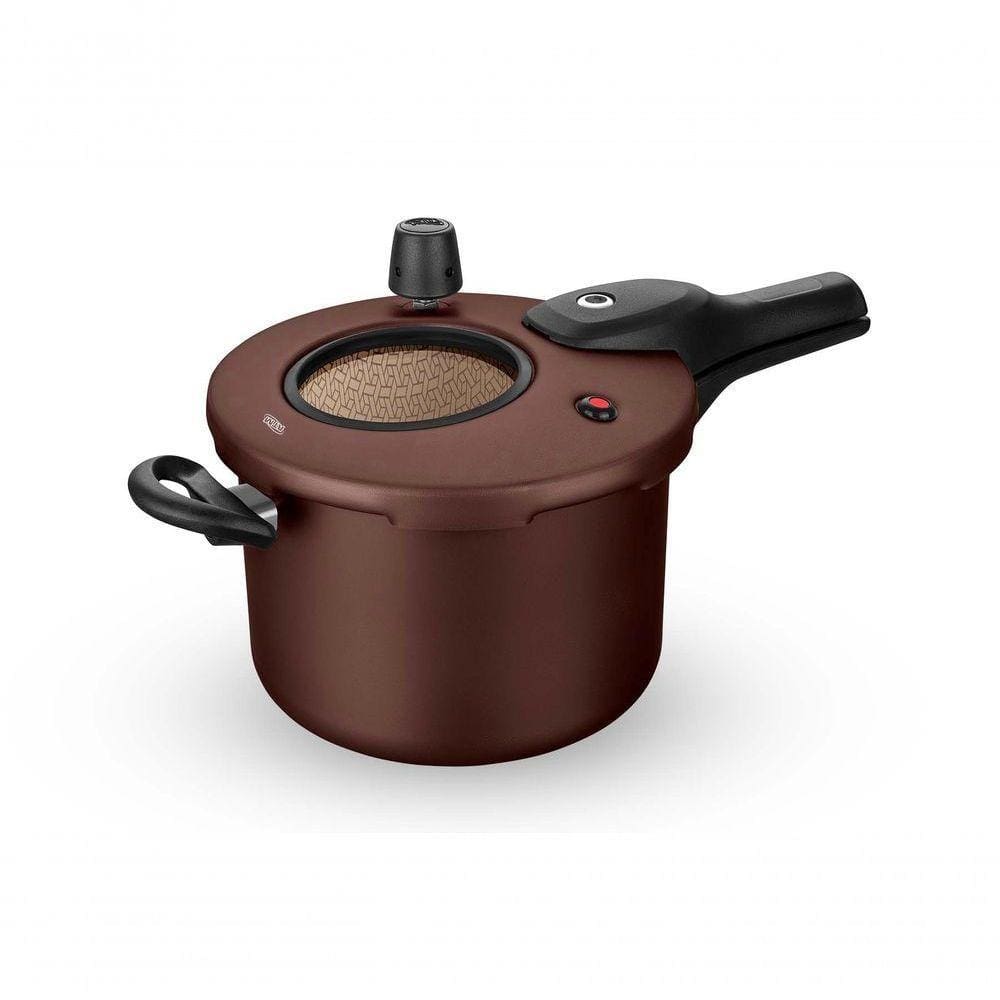 Panela De Pressão C/ Visor Superior 4.5 L Chocolate Mta 6603