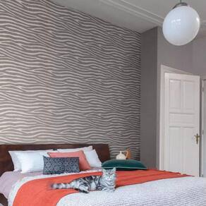 Papel De Parede African Queen III Animal Print Branco/Cinza