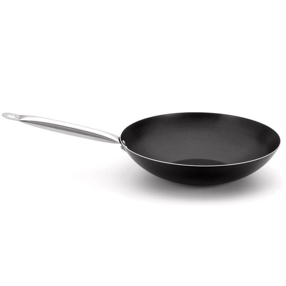 Frigideira Wok Profissional Preta 34 Cm 5 L Em Alumínio Com Revestimento Interno Antiaderente