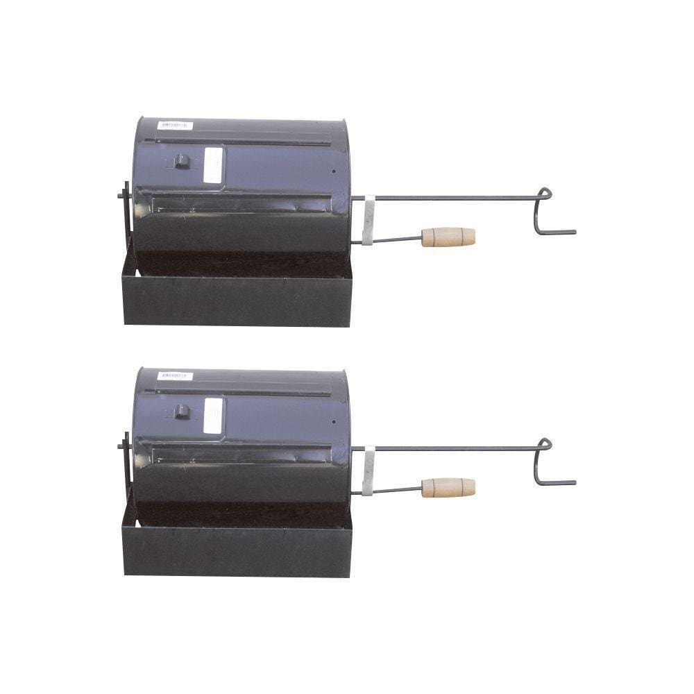 Kit Torrador De Café E Grãos Com 2 Peças Cilindrico 6 Litros - Cor: Preto
