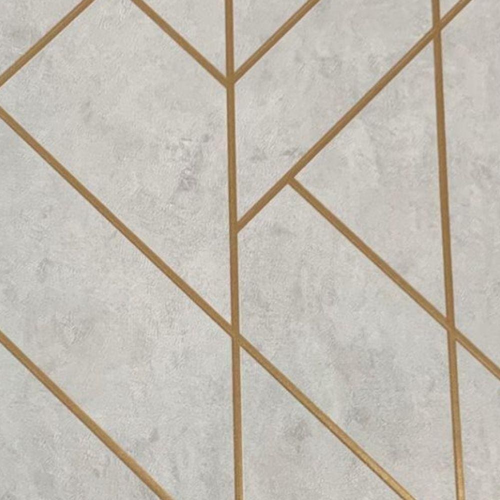 Papel De Parede Geométrico Cinza Santorini - 10m X 0.53m