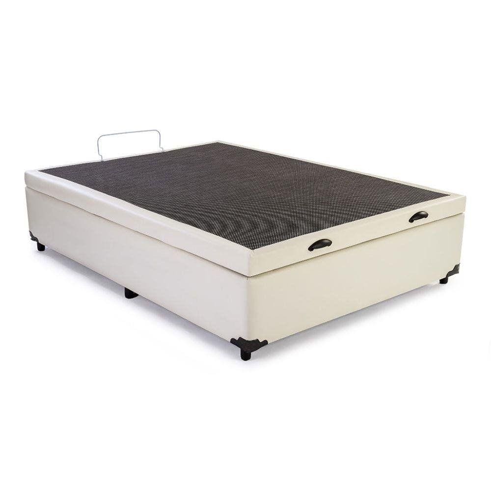 Base Box Baú Casal Sintético Bege - 39x138x188 Lord