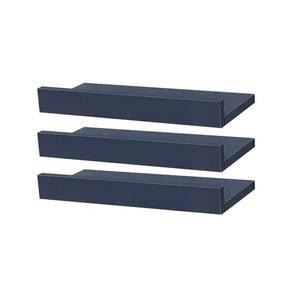 Kit 3 Prateleiras Porta Quadros 30 x 10cm azul Suporte Invisível