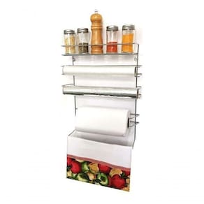 Organizador Porta Utensílios Rolos E Prateleira Parede Cook