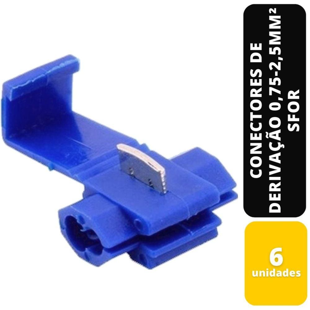 Kit C/6 Conectores De Derivação Azul 0,75-2,5Mm² Sfor