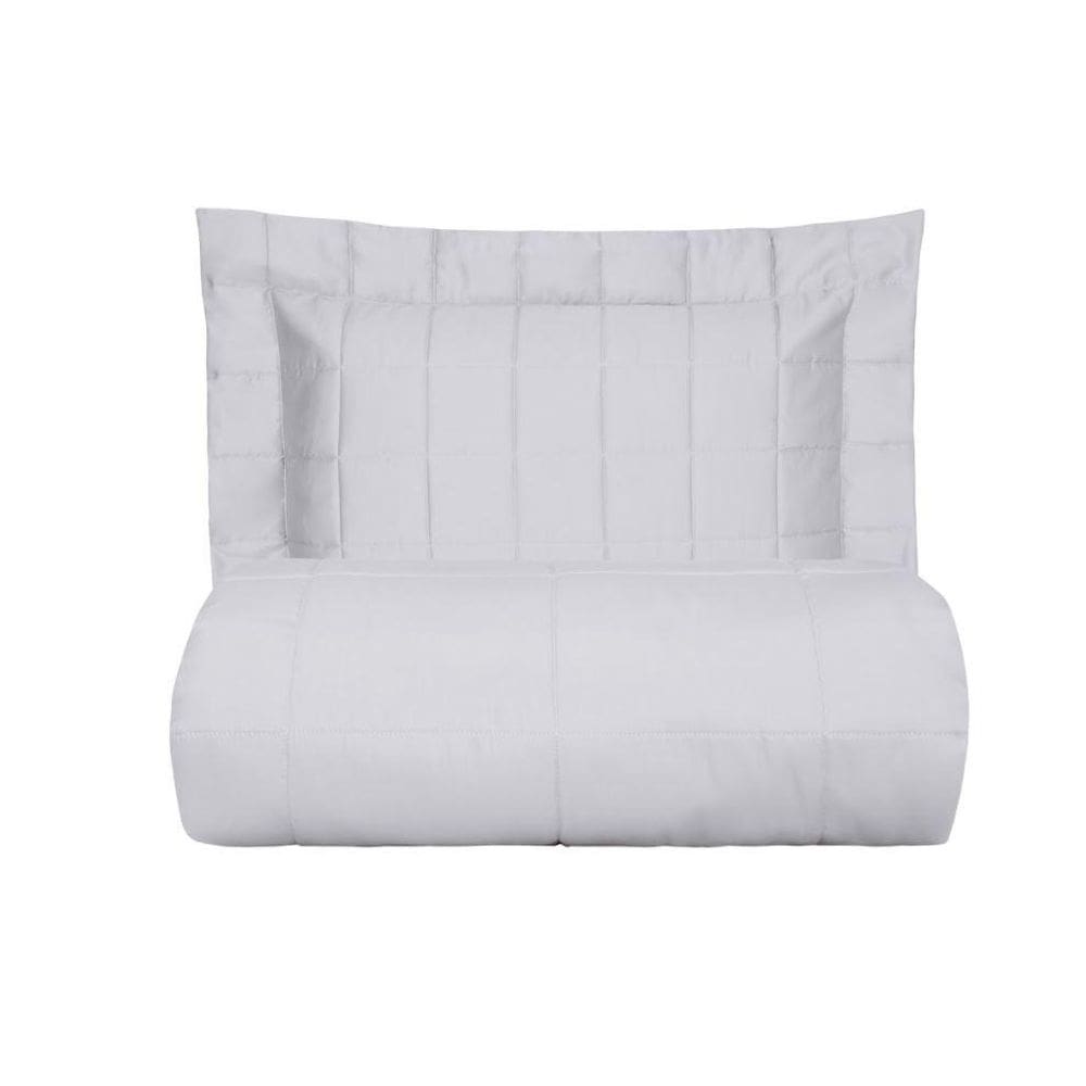 Colcha Casal Satinee Square 300 Fios Kacyumara - Branco