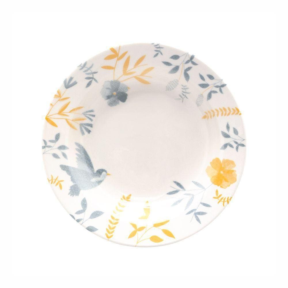 Jogo De Pratos Fundos Em Cerâmica Donna Com 6 Peças 21,5cm Oxford Bem Te Vi