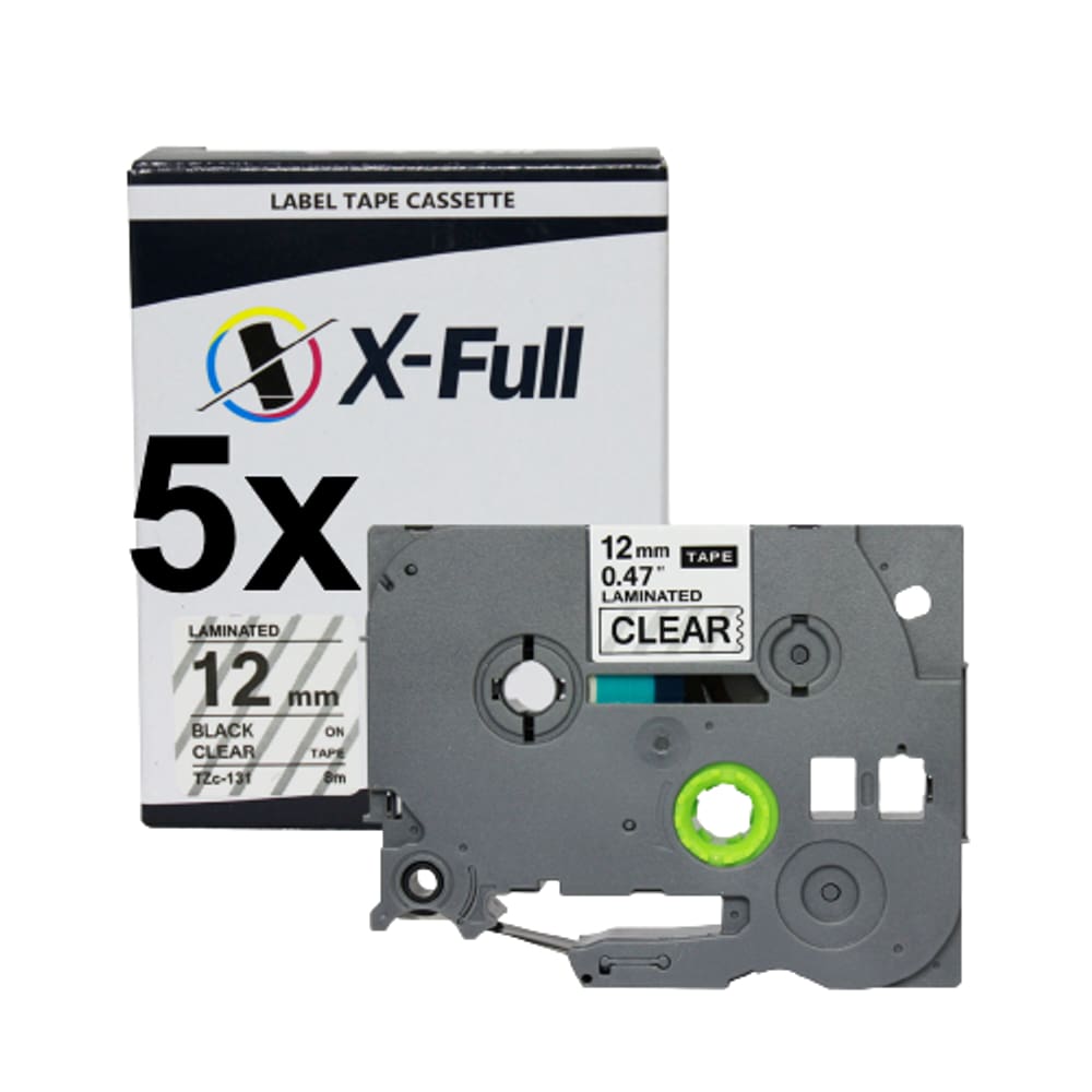 Kit 5 Fitas Compatível Brother Tze 131 Incolor 12mm