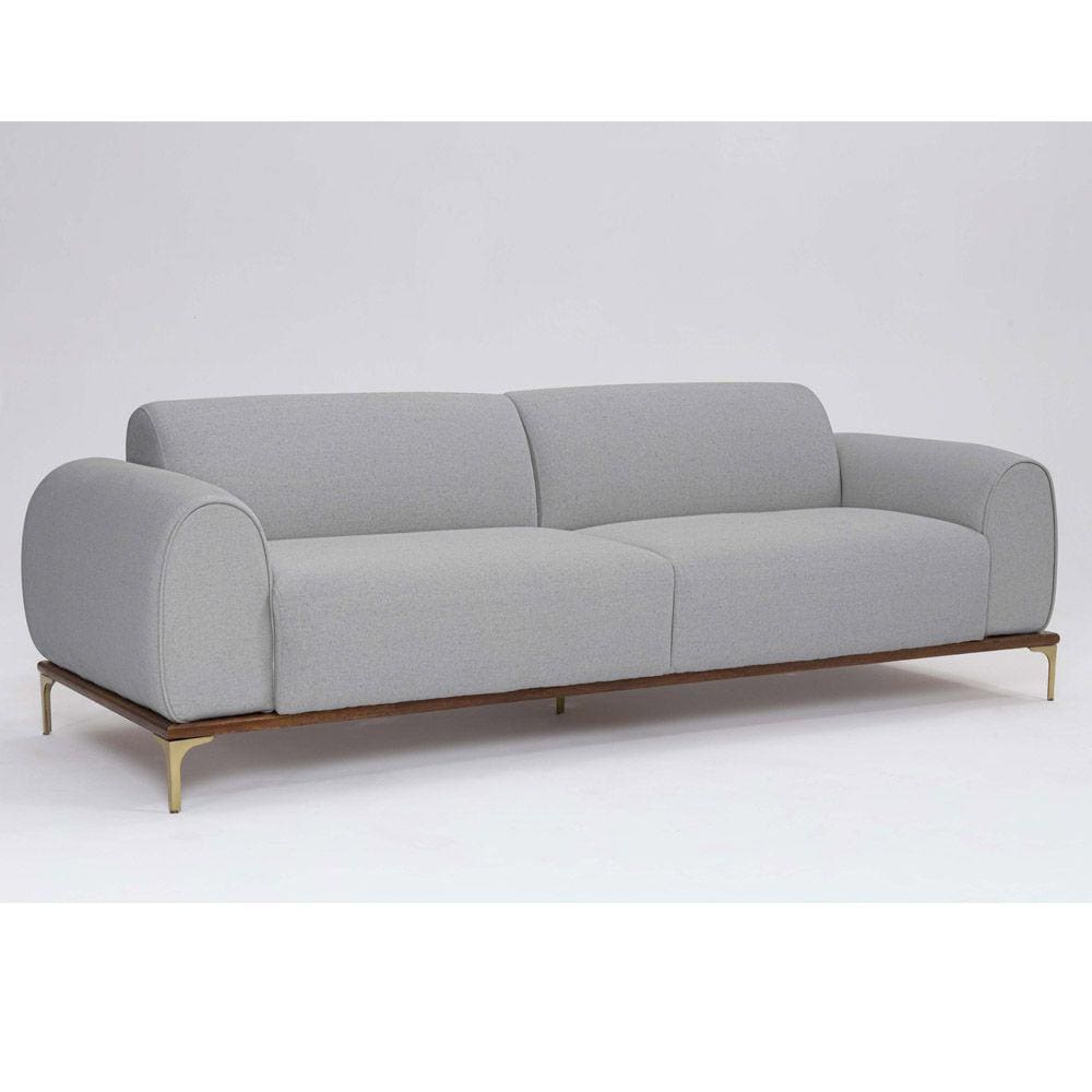 Sofá 3 Lugares Tóquio D07 230cm Linho Cinza Granizo - D`Rossi