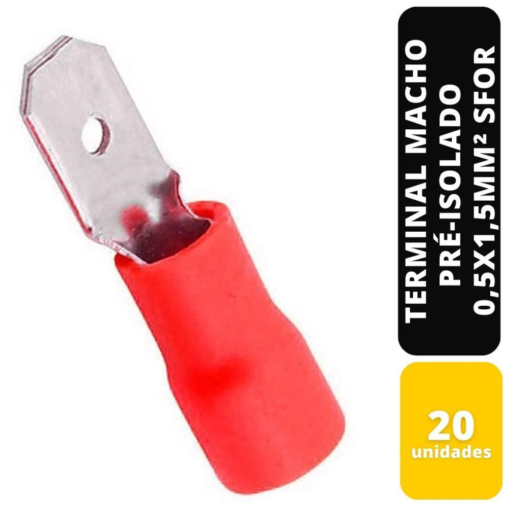 KIT C/20 TERMINAL MACHO PRÉ-ISOLADO VM 0,5x1,5MM² SFOR