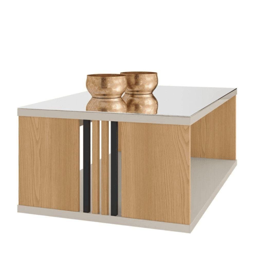 Mesa Centro New Bonito C/espelho Carvalho/off White Linea
