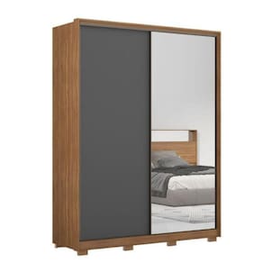 Guarda Roupa Casal épico 2 Portas C/ 1 Porta Em Espelho C/ Pés Amend/graf - Demartez