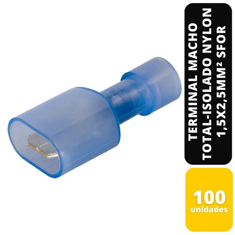 Kit C/100 Terminal Macho Total-Isol Nylon 1,5X2,5Mm² Sfor