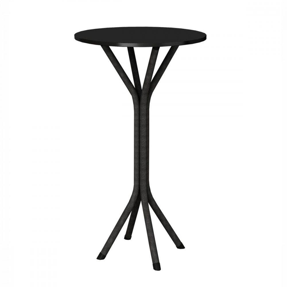 Mesa Alta Holanda com Tampo MDP Preto 60x60 Martelado Grafite Teixeira