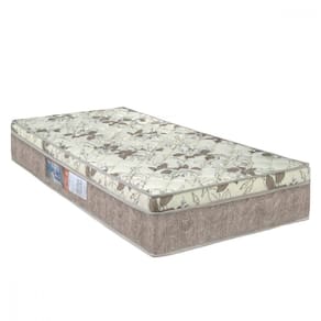 Colchão de Solteiro Ortopedico D33 78x188x25 Bege com Branco Floral Portobel