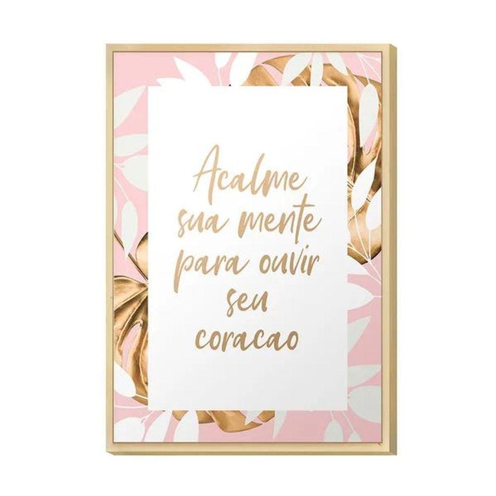 Quadro Decorativo para Frases de Amor Gratidão Rose Gold Floral Quarto Feminino Decoração parede Sala Hugart 30x40