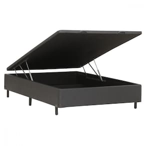 Base Cama Box Casal com Baú 138x188x30 Corino e Linho Dancar