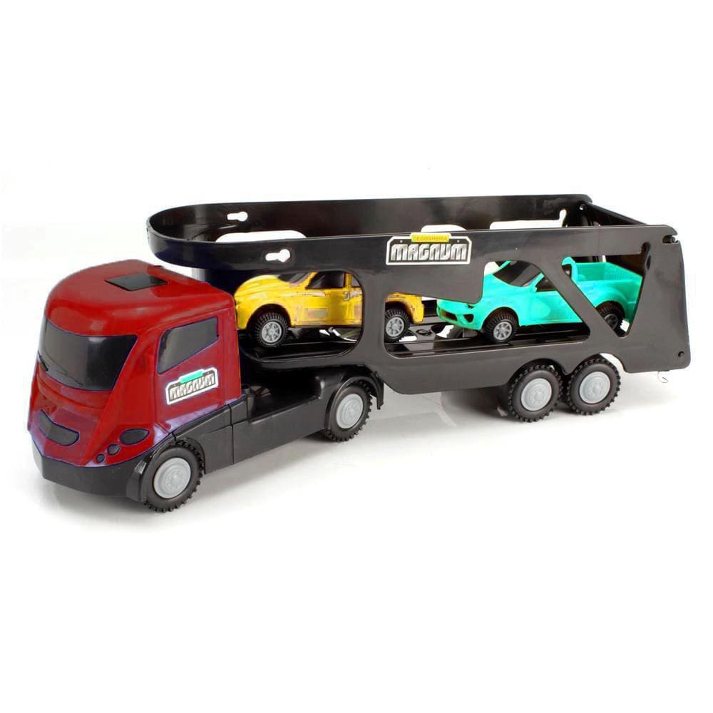 Caminhão Cegonha Transport com 2 carrinhos – DM Toys