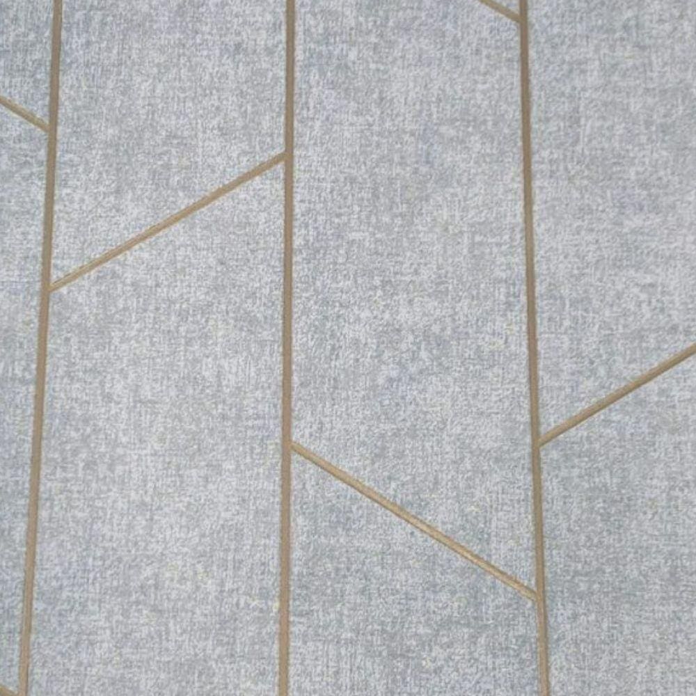 Papel De Parede Santorini Cinza Geométrico - 10m X 0.53m