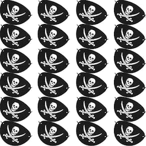 Pacote com 24 tapa-olhos de pirata preta One Eye Skull Caribbean Captain Eye Mask para festa de Halloween Natal e lembrancinhas de festa infantil (fel