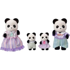 Brinquedo Sylvanian families, Pookie Panda, Bonecas, Figuras da Casa de Bonecas, Brinquedos Colecionáveis com 4 Figuras Incluídas
