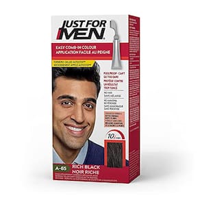 Just For Men Easy Penteado-In Color (anteriormente Autostop) Mens Hair Dye, Easy No Mix Application - Rich Black, A-65