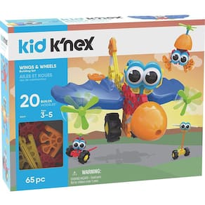 K`NEX Kid Wings &amp; Wheels Building Set - 65 Peças - Idades 3+ - Brinquedo Educacional Pré-Escolar