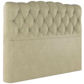 Cabeceira Casal 138 cm Milan Veludo Bege Soon