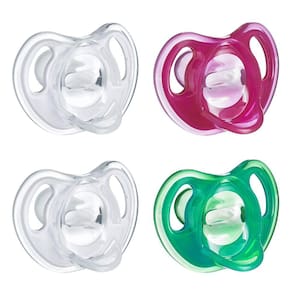 Tommee Tippee Ultra-Light Silicone Baby Chupeta, Vermelho &amp; Verde – 18-36m, 4pk