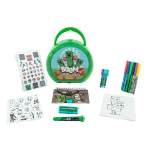 Minecraft Coloring & Sticker Activity Set para crianças com estojo de transporte de viagem